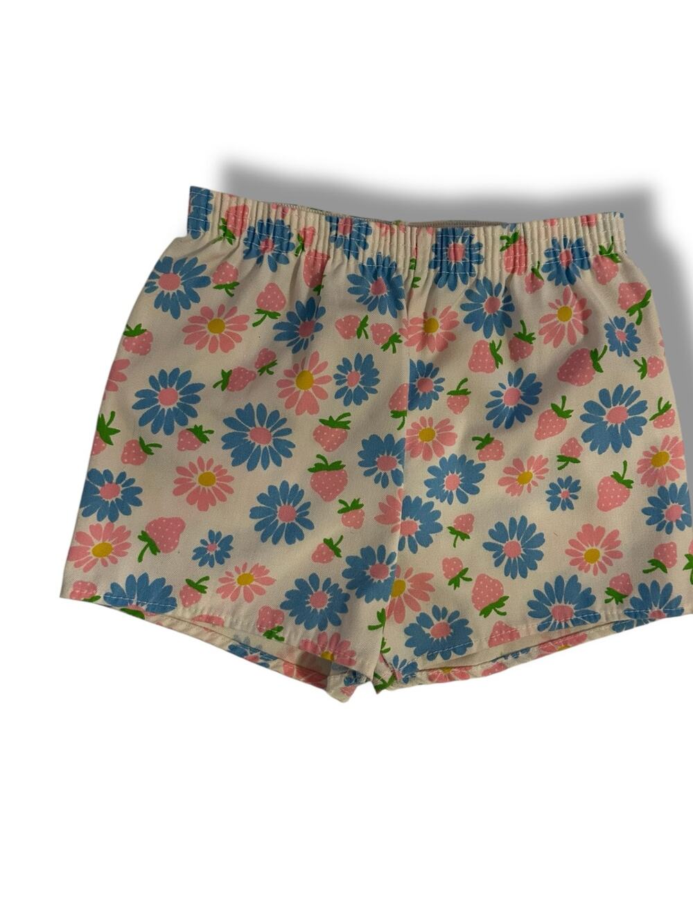 Vintage Sears Girls Strawberry Daisy Shorts Size 6 Retro Floral Cottagecore Kids